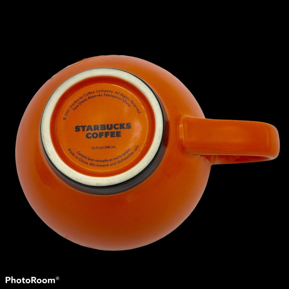 Starbucks 2007 Halloween Jack O Lantern Pumpkin Porcelain Coffee Mug Cup - Picture 7 of 8